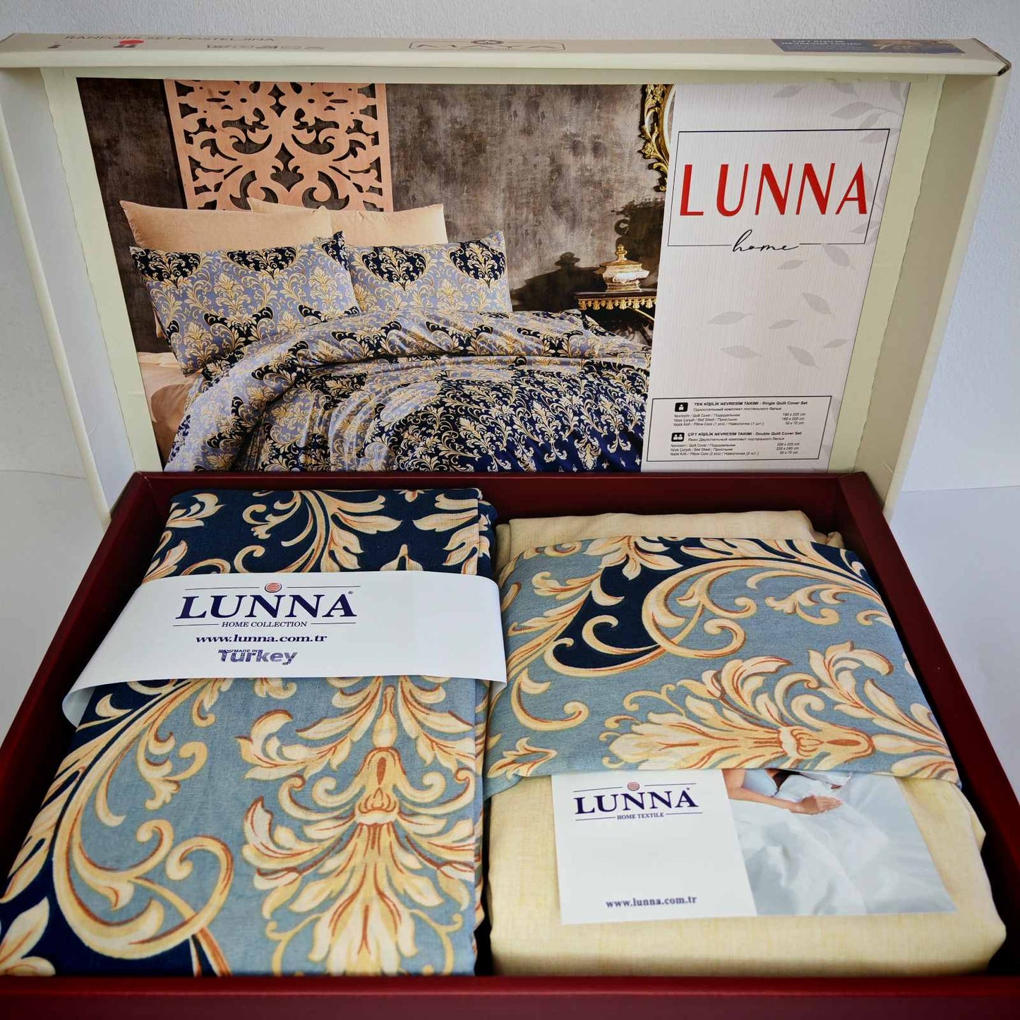 Pamučna posteljina za francuski ležaj sa čaršafom na lastiš