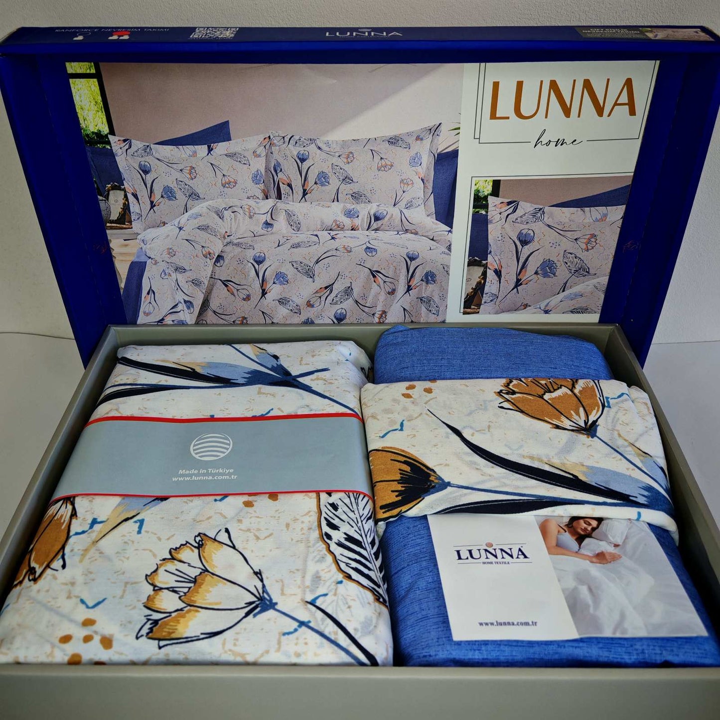 Pamučna posteljina za francuski ležaj sa čaršafom na lastiš