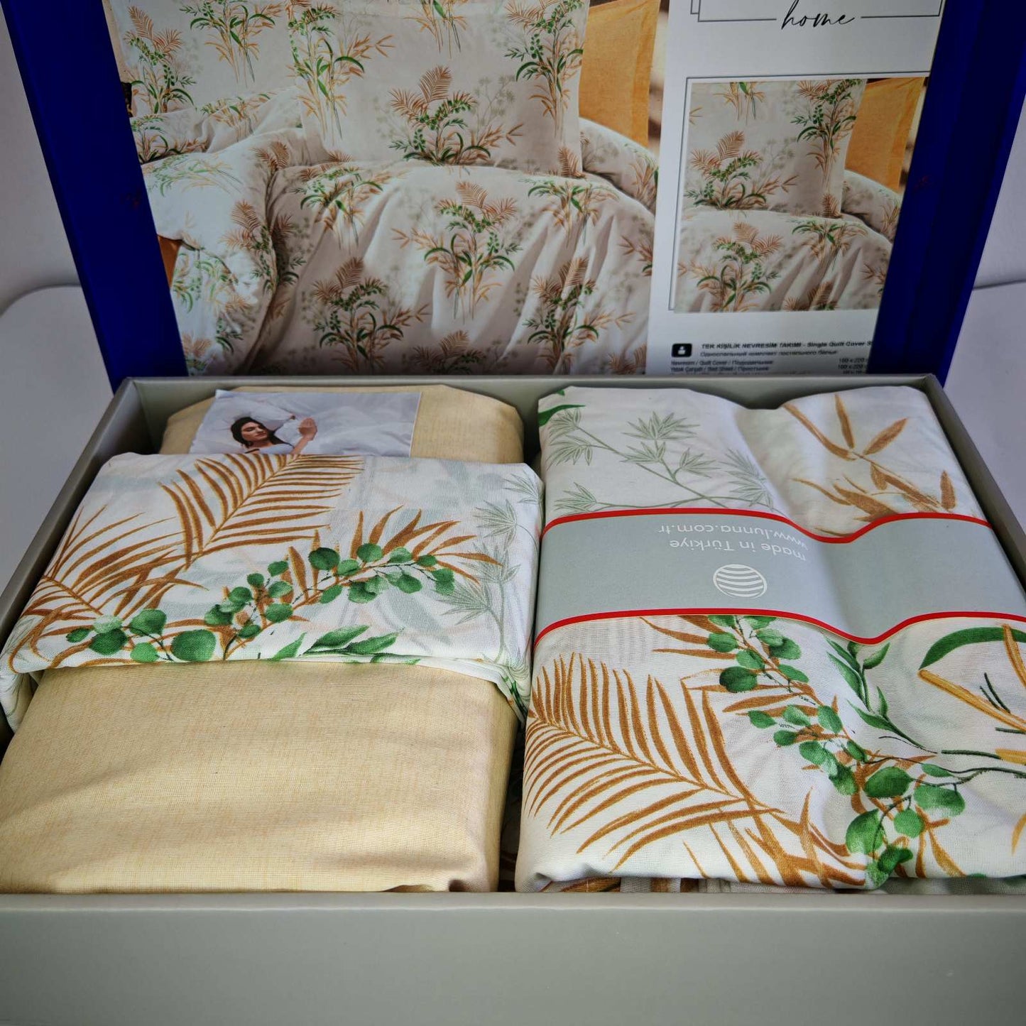 Pamučna posteljina za francuski ležaj sa ravnim čaršafom