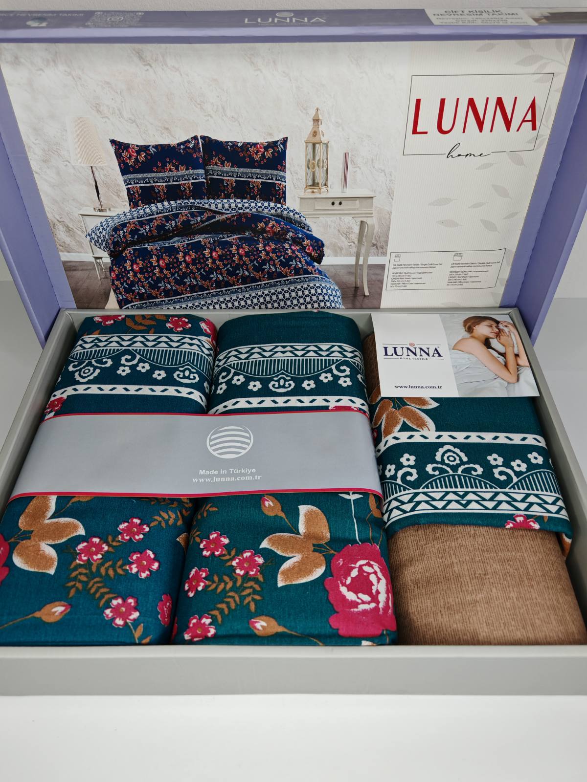 Pamučna posteljina za francuski ležaj sa dve jorganske navlake