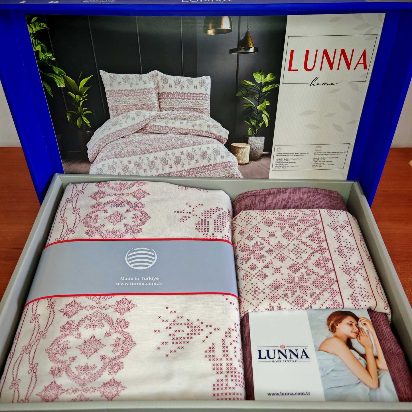 Pamučna posteljina za francuski ležaj sa ravnim čaršafom