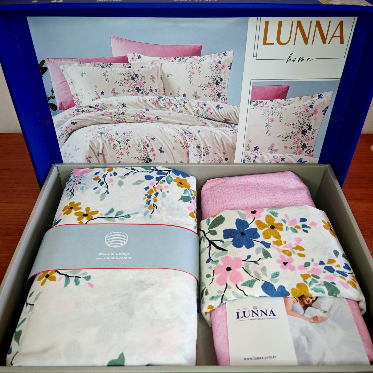 Pamučna posteljina za francuski ležaj sa ravnim čaršafom