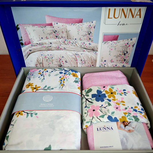 Pamučna posteljina za francuski ležaj sa ravnim čaršafom