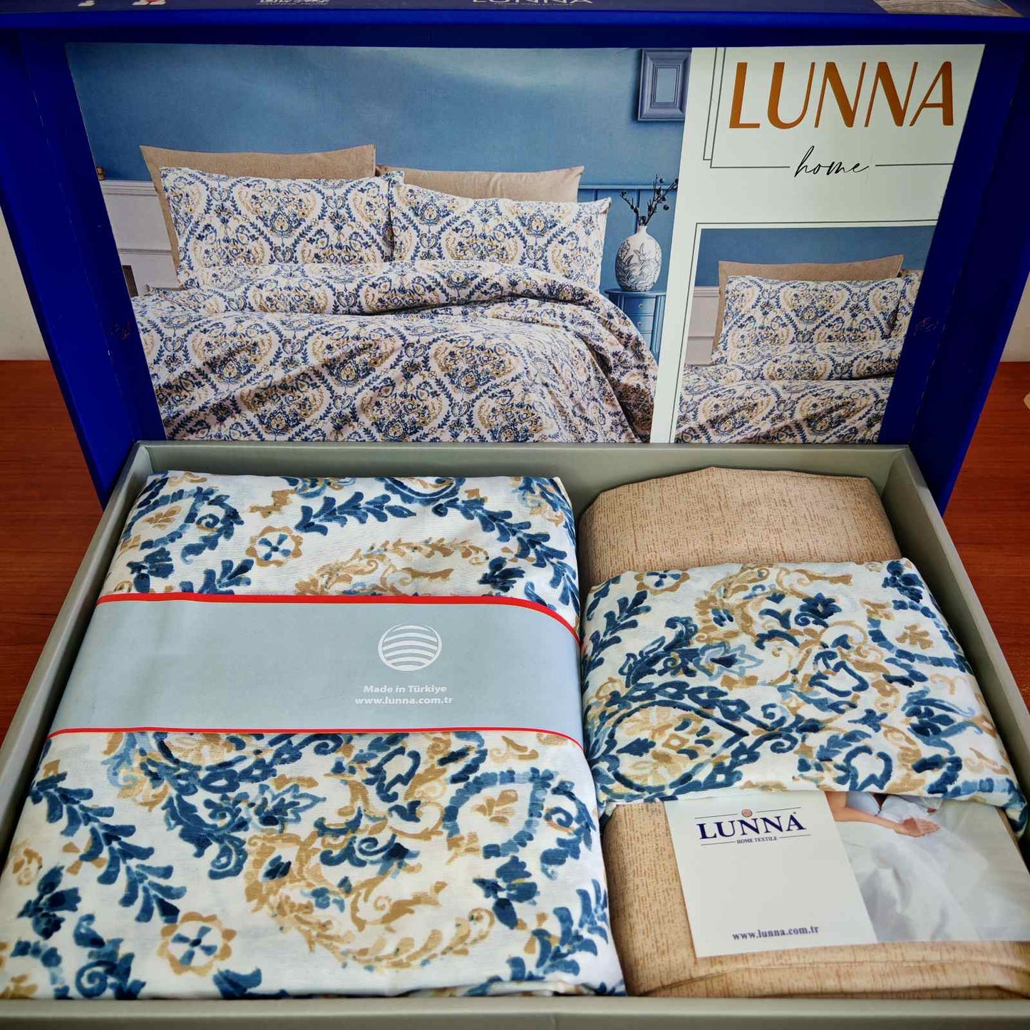 Pamučna posteljina za francuski ležaj sa ravnim čaršafom