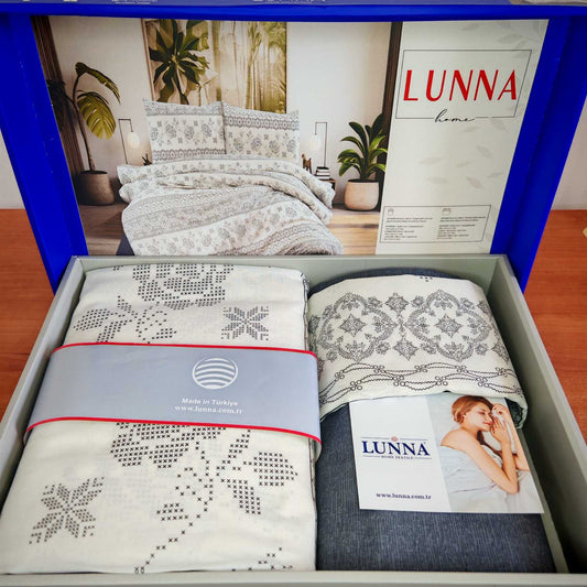 Pamučna posteljina za francuski ležaj sa ravnim čaršafom