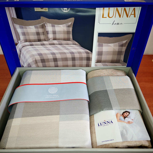 Pamučna posteljina za francuski ležaj sa ravnim čaršafom