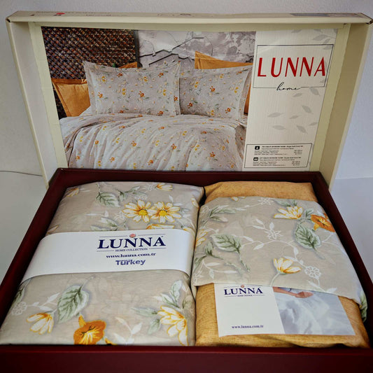 Pamučna posteljina za francuski ležaj sa čaršafom na lastiš