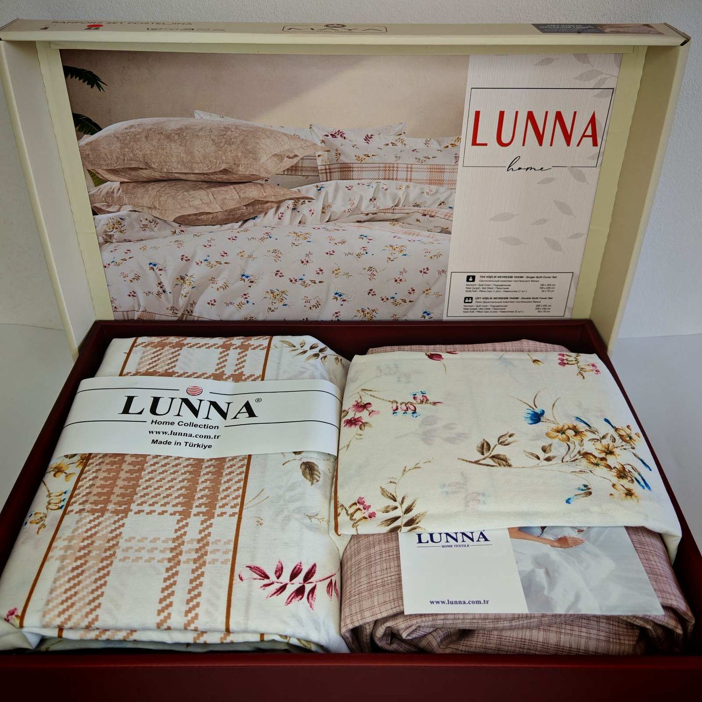 Pamučna posteljina za francuski ležaj sa čaršafom na lastiš