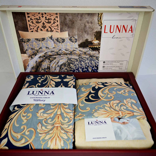 Pamučna posteljina za francuski ležaj sa čaršafom na lastiš