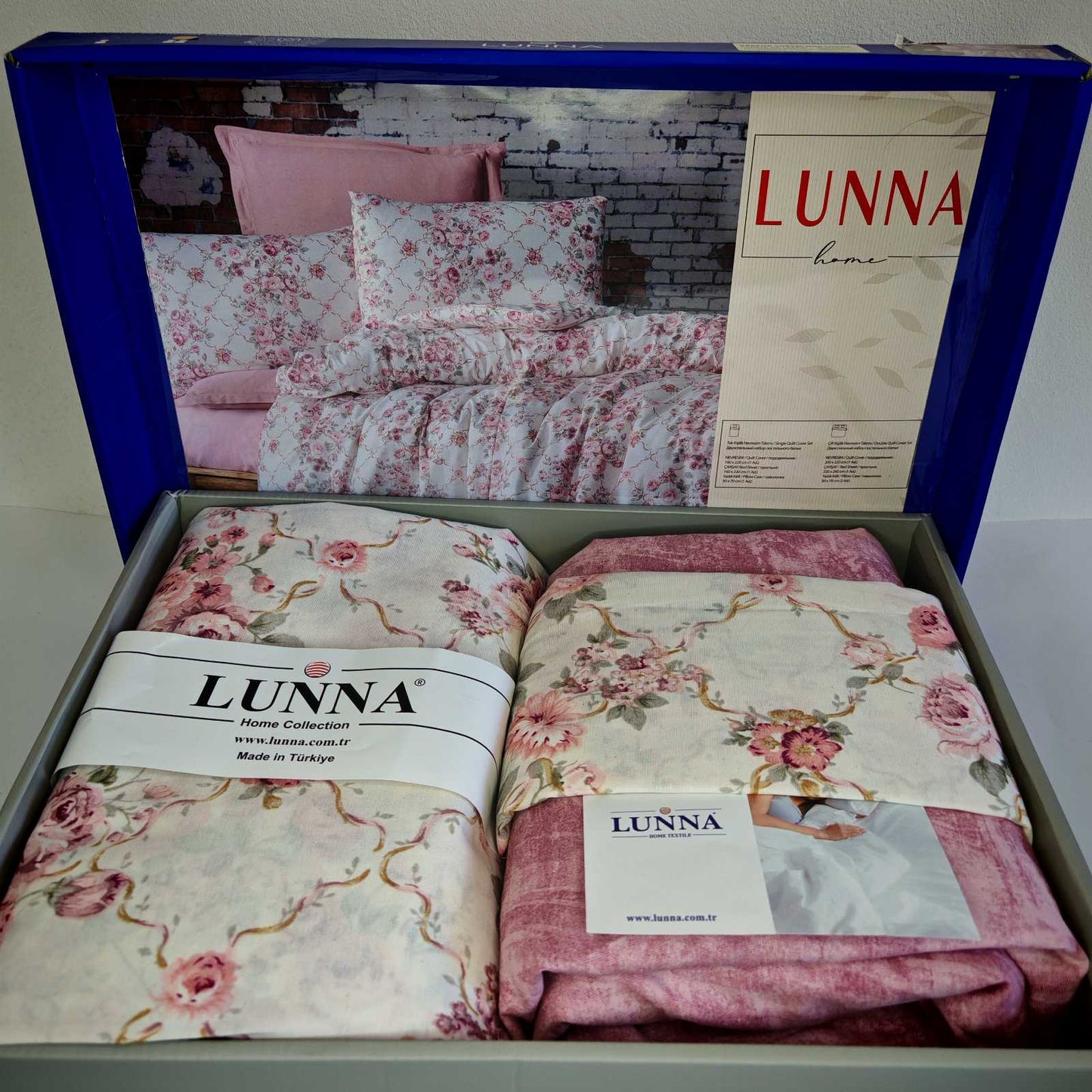 Pamučna posteljina za francuski ležaj sa čaršafom na lastiš