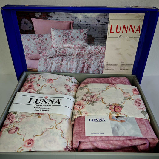 Pamučna posteljina za francuski ležaj sa čaršafom na lastiš