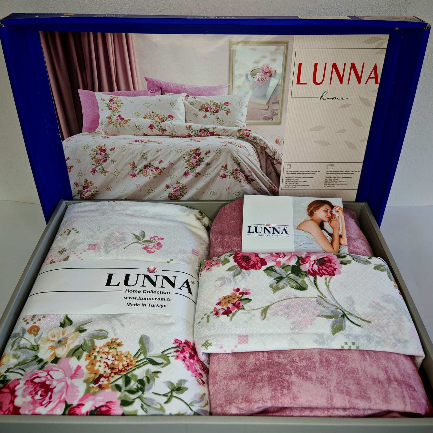 Pamučna posteljina za francuski ležaj sa čaršafom na lastiš