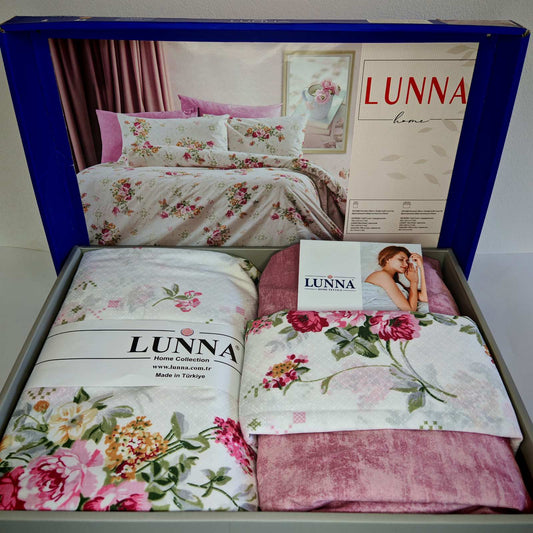 Pamučna posteljina za francuski ležaj sa čaršafom na lastiš