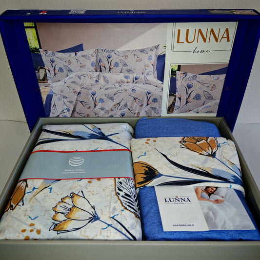 Pamučna posteljina za francuski ležaj sa čaršafom na lastiš