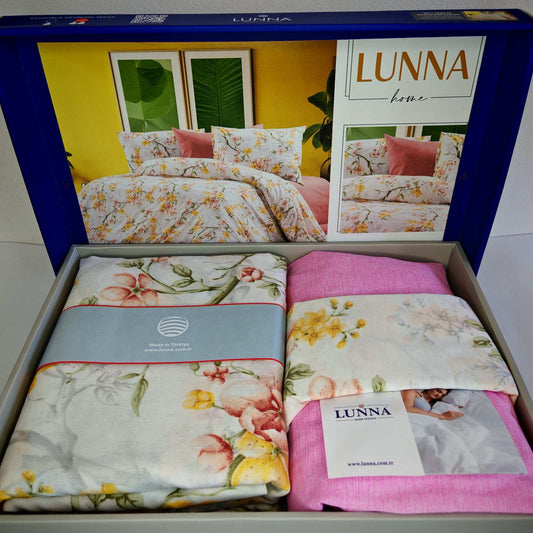 Pamučna posteljina za francuski ležaj sa čaršafom na lastiš