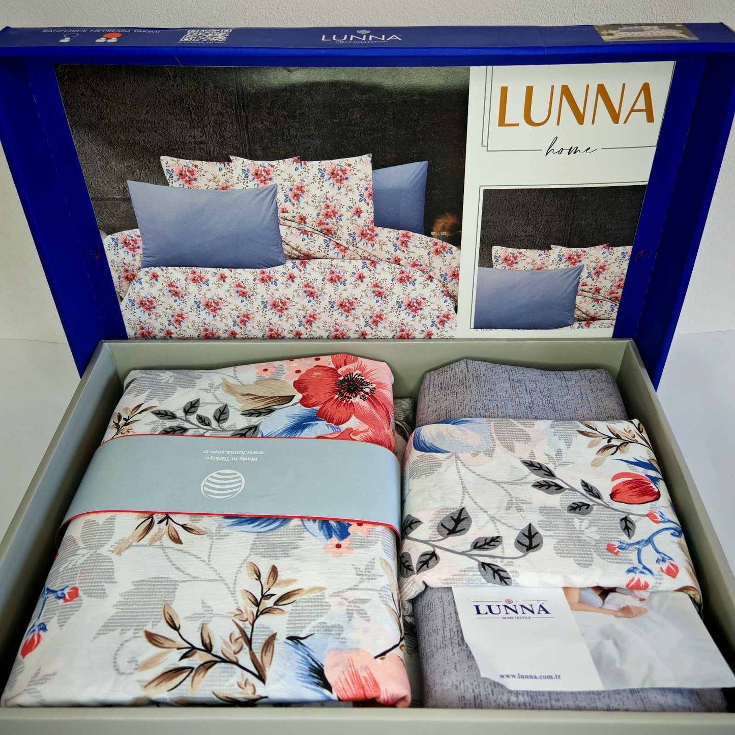 Pamučna posteljina za francuski ležaj sa čaršafom na lastiš