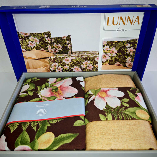 Pamučna posteljina za francuski ležaj sa čaršafom na lastiš