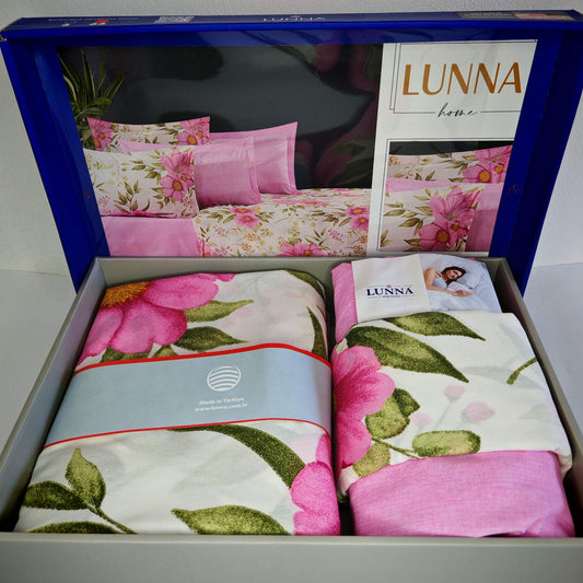 Pamučna posteljina za francuski ležaj sa čaršafom na lastiš