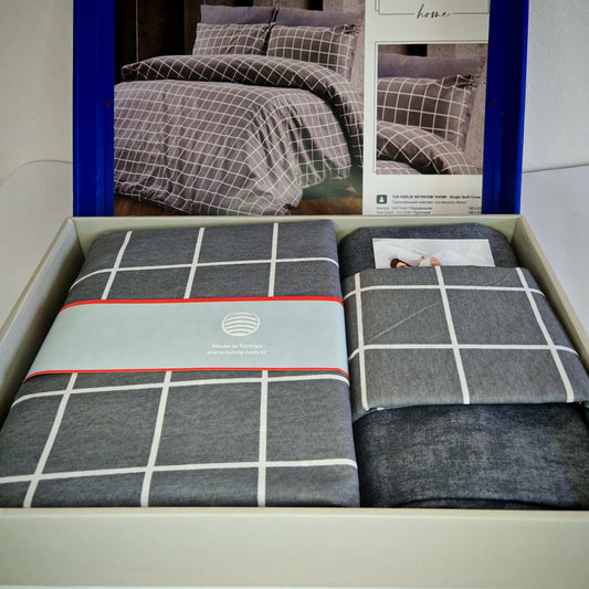 Pamučna posteljina za francuski ležaj sa ravnim čaršafom