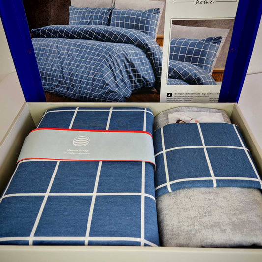 Pamučna posteljina za francuski ležaj sa ravnim čaršafom