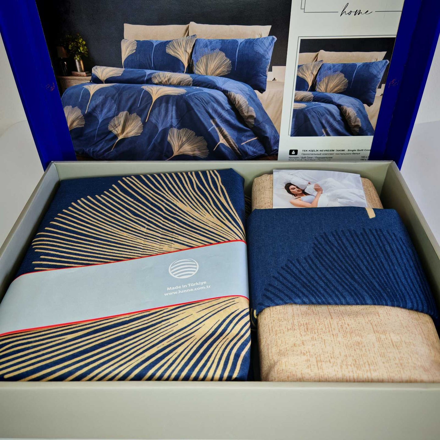 Pamučna posteljina za francuski ležaj sa ravnim čaršafom