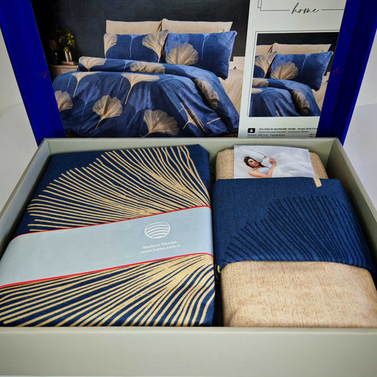 Pamučna posteljina za francuski ležaj sa ravnim čaršafom