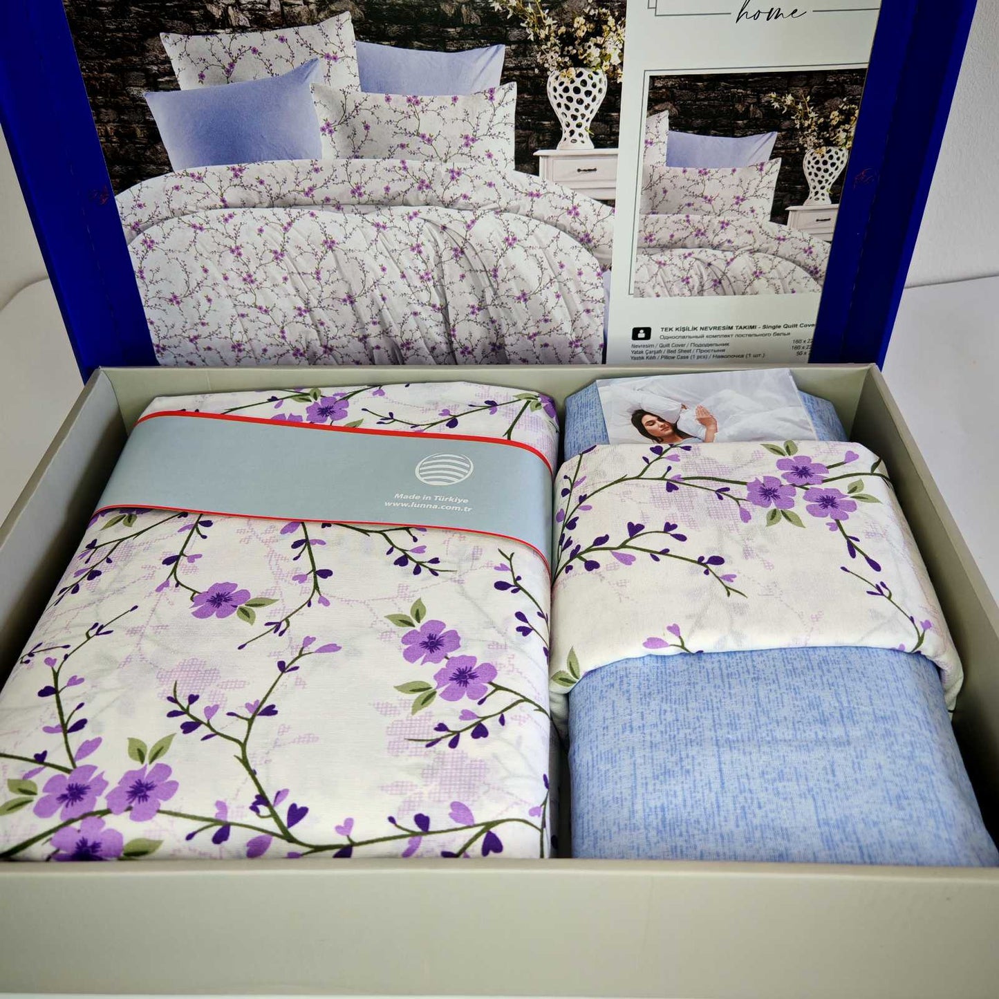 Pamučna posteljina za francuski ležaj sa ravnim čaršafom