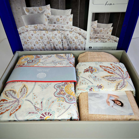 Pamučna posteljina za francuski ležaj sa ravnim čaršafom