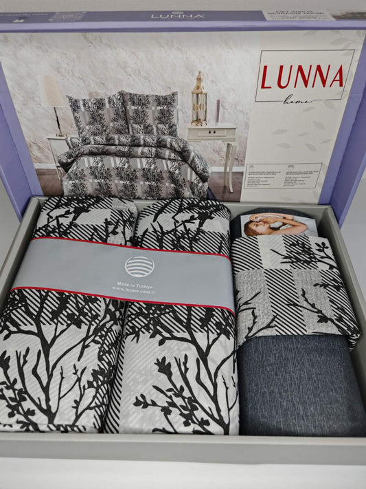 Pamučna posteljina za francuski ležaj sa dve jorganske navlake