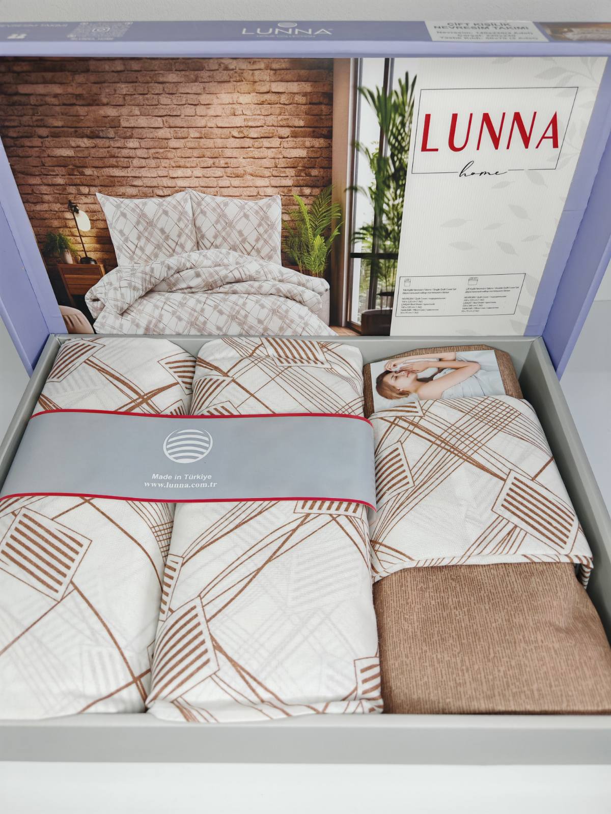 Pamučna posteljina za francuski ležaj sa dve jorganske navlake