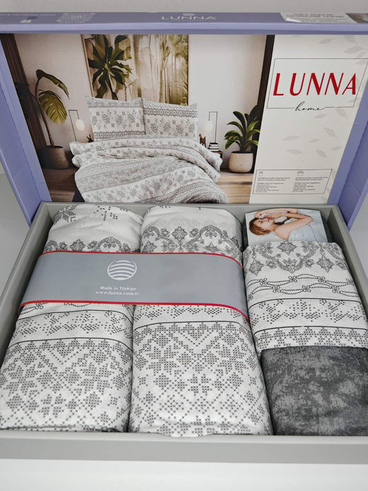 Pamučna posteljina za francuski ležaj sa dve jorganske navlake