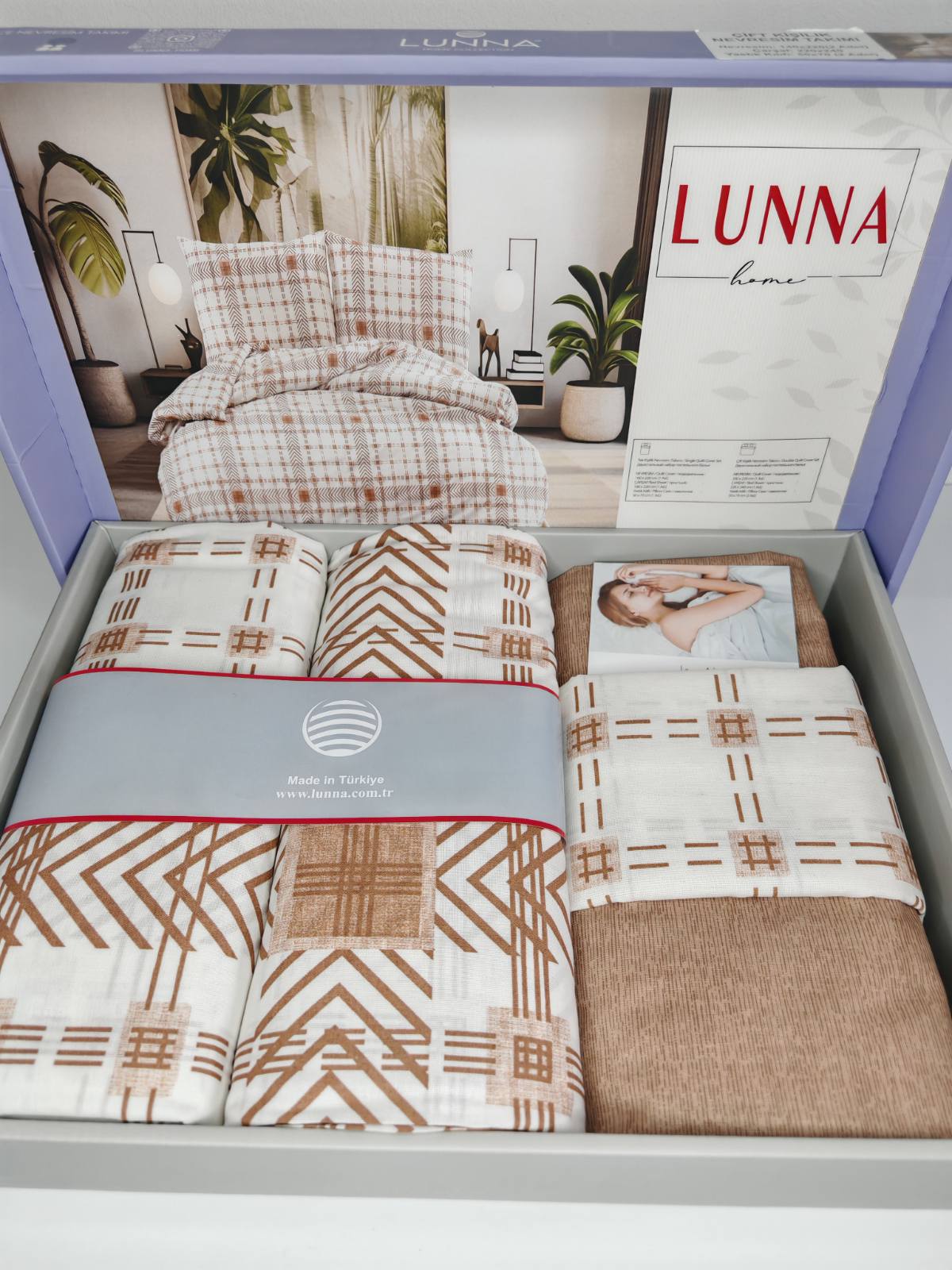 Pamučna posteljina za francuski ležaj sa dve jorganske navlake