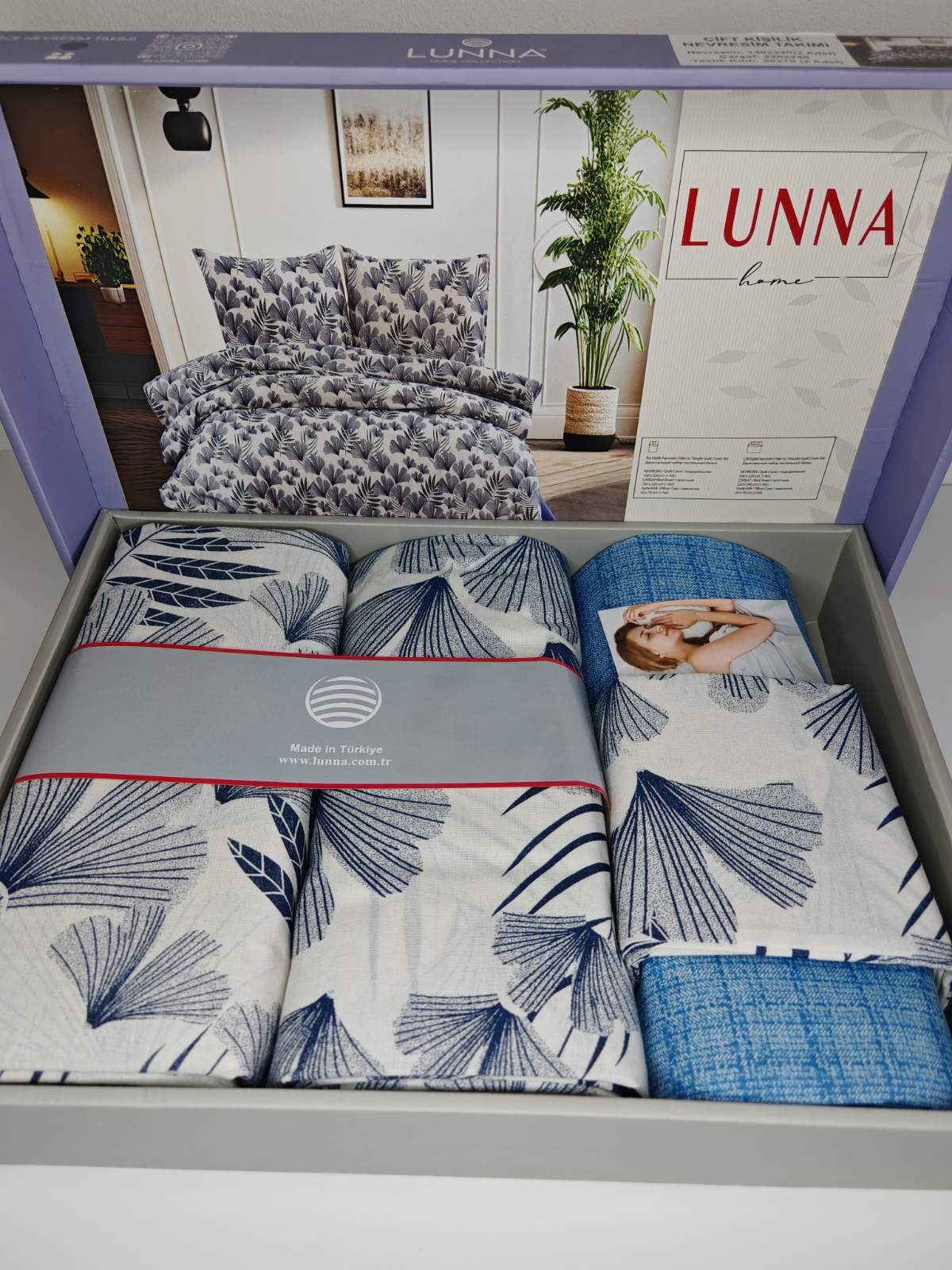 Pamučna posteljina za francuski ležaj sa dve jorganske navlake