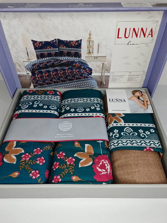 Pamučna posteljina za francuski ležaj sa dve jorganske navlake